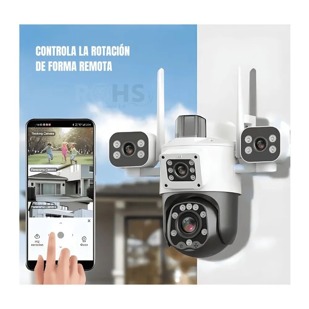 Cámara De Seguridad Pulpo WiFi Exterior 3 Lentes 3K Con Visión Nocturna 360° - Image 6