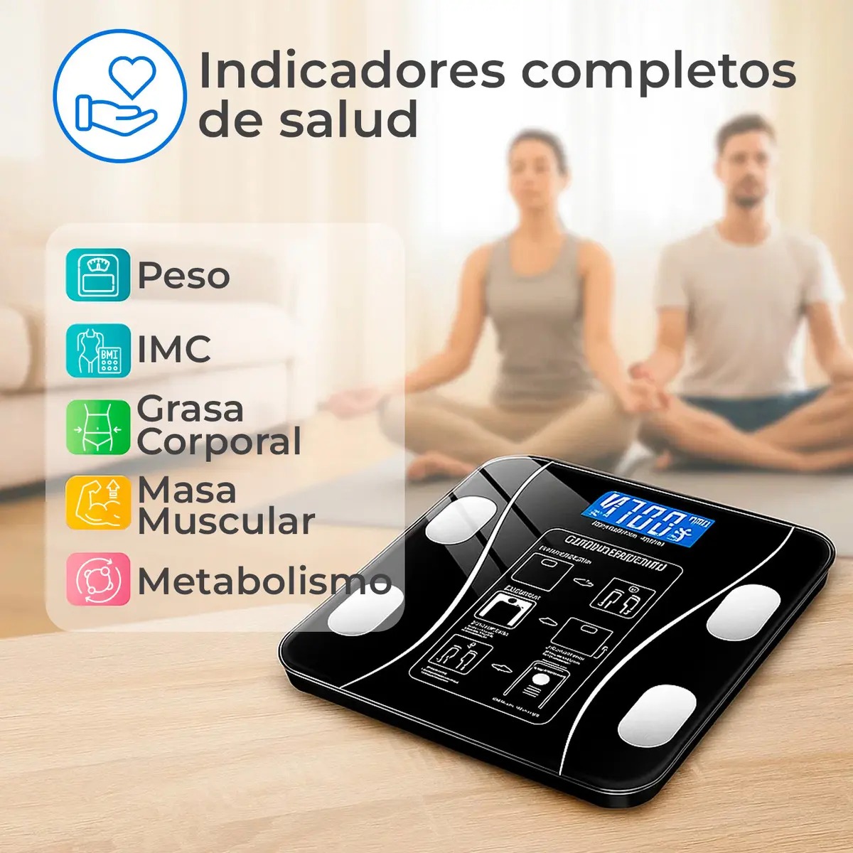 Balanza Digital Con Medidor Porcentaje De Grasa Y Bluetooth - Image 4
