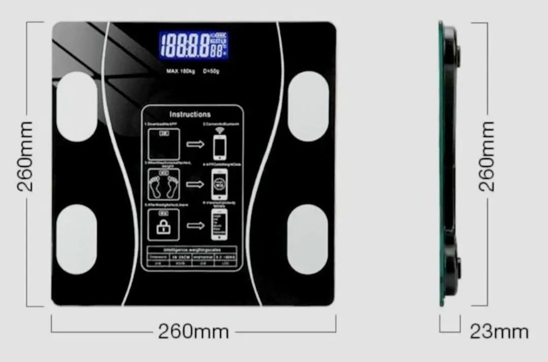 Balanza Digital Con Medidor Porcentaje De Grasa Y Bluetooth - Image 7