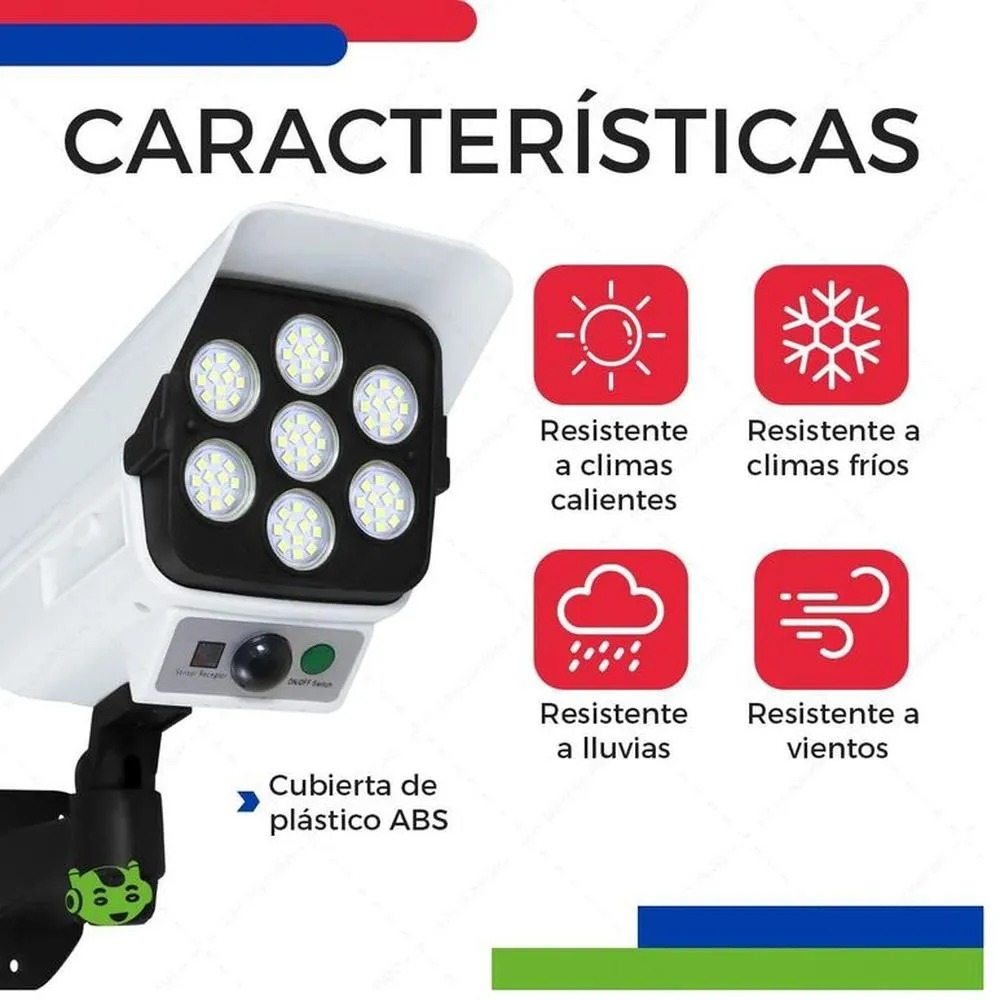 Lampara Solar Led Tipo Cámara De Seguridad Con Sensor Movimiento - Image 3